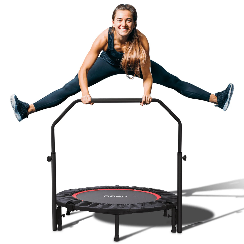 40 Foldable Fitness Trampoline with Adjustable Foam Handle D544