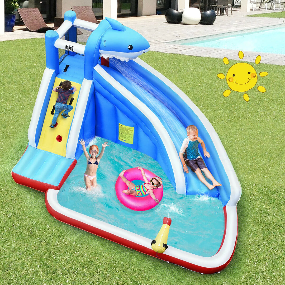 Inflatable Water Slide Bounce House Castle Splash Water Pool J16604