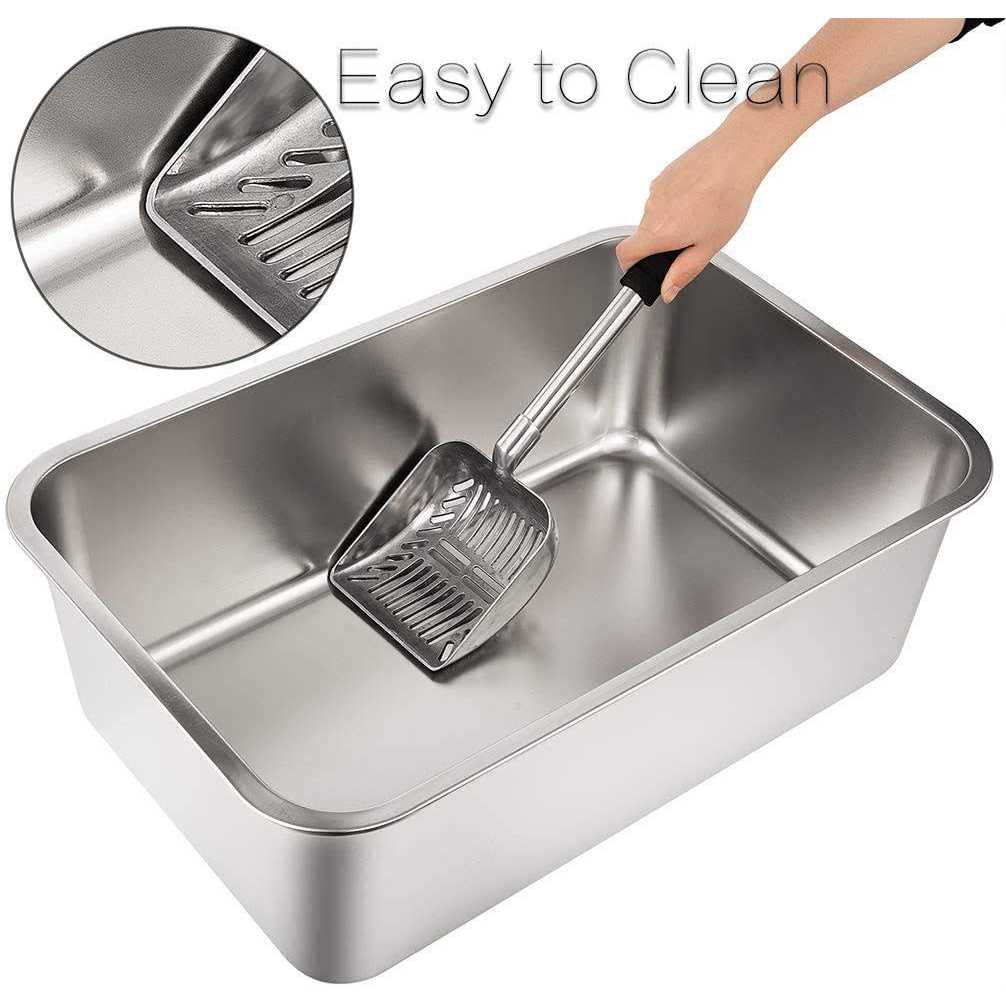 Stainless Steel Litter Box with High Sides P12256