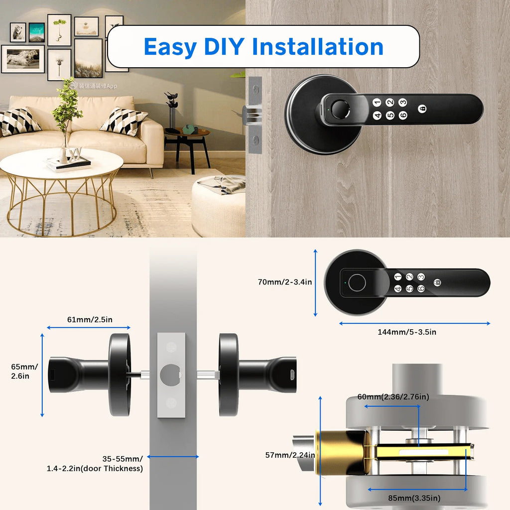 Fingerprint Keyless Entry Door Lock with Keypad E461