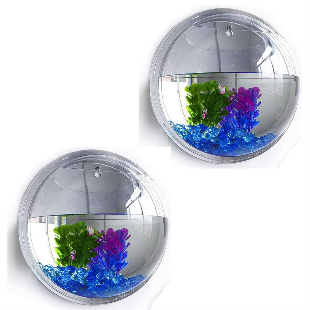 5.9” Wall Mounted Clear Acrylic Round Fish Tank Vase E1986