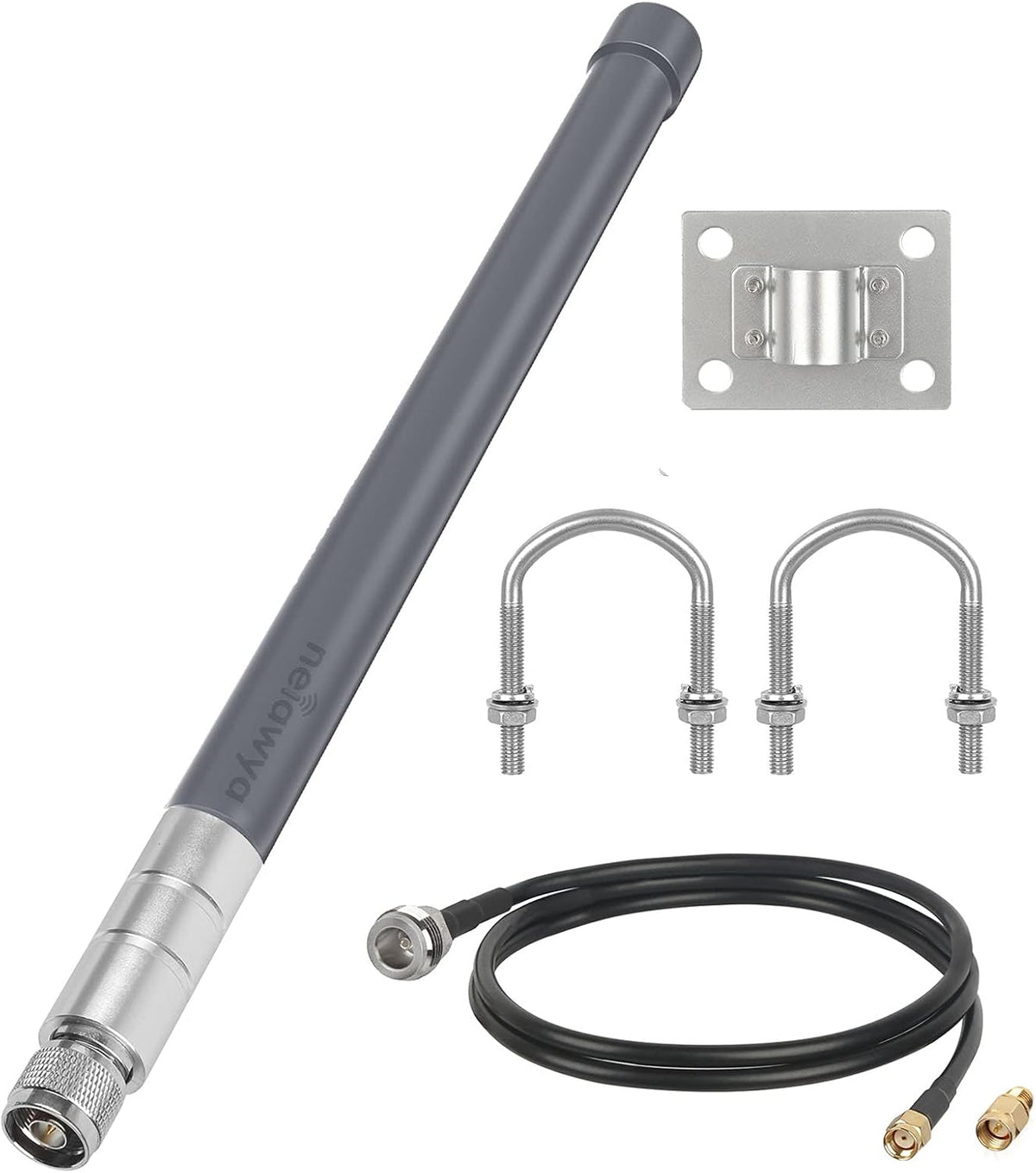 8dBi LoRa Antenna 915Mhz Omni-Directional with 10ft LMR200 Cable White 110cm E28994