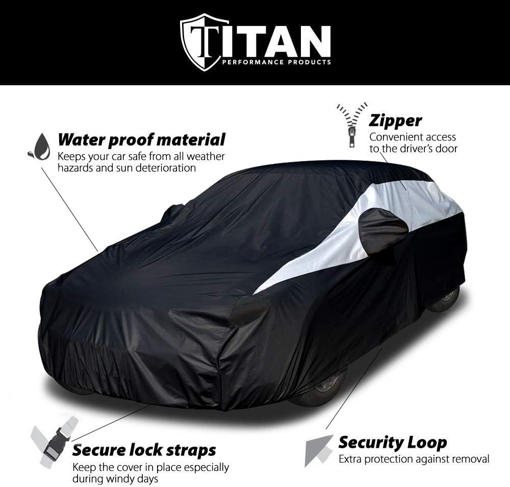 Jet Black Poly 210T Car Cover for Sedans A3432