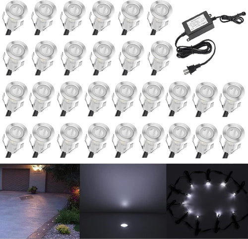 0.7 Tiny Recessed LED Deck Lighting Kits 12V Warm White Waterproof IP67 20Pcs D27061