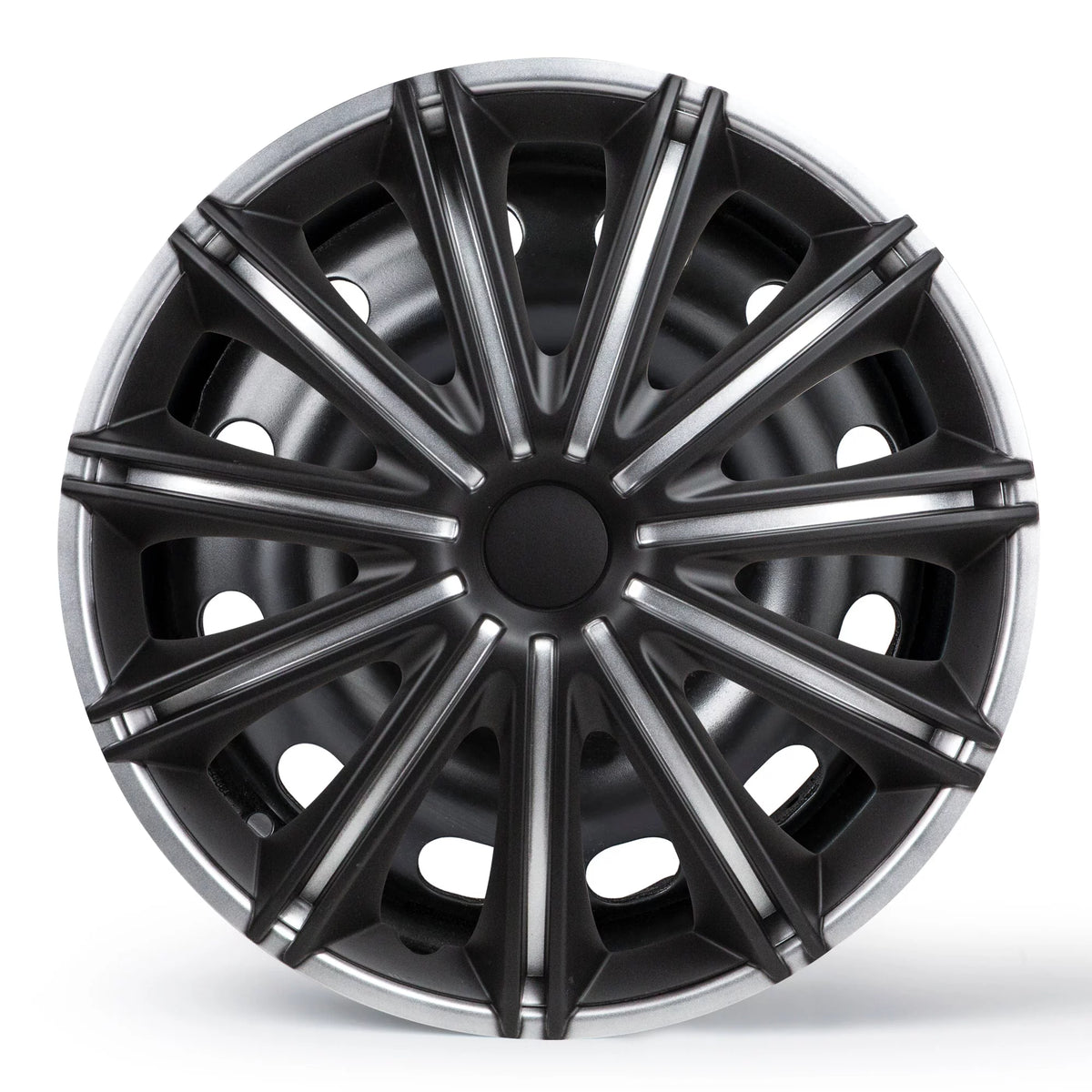 Silver & Black Set of 4 Wheel Covers Z580