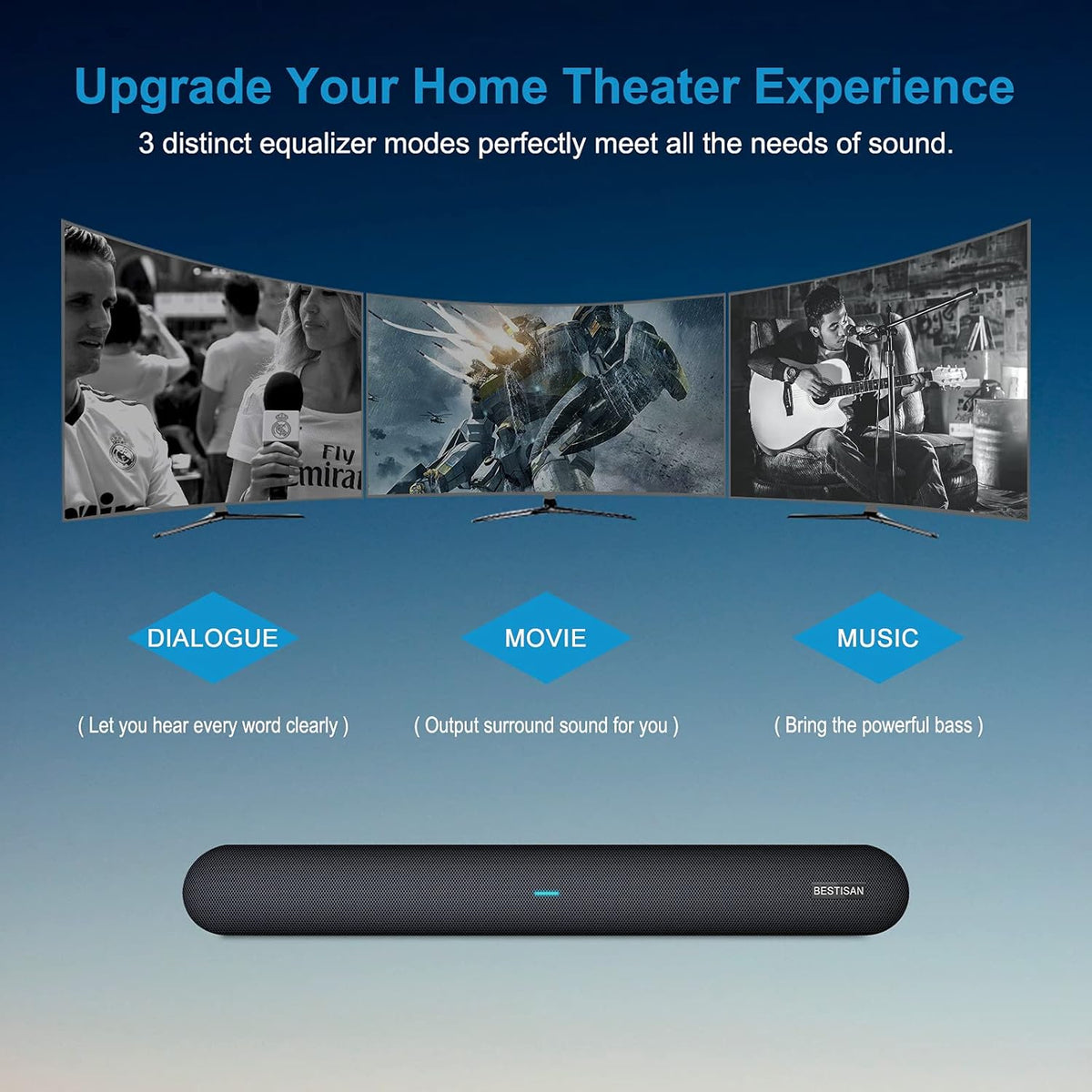 Wired and Wireless Bluetooth Sound Bar T6237