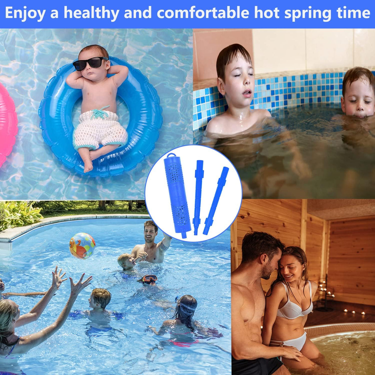 2 Pack Spa Filter Mineral Sticks for Hot Tub Swimming Pool X9056