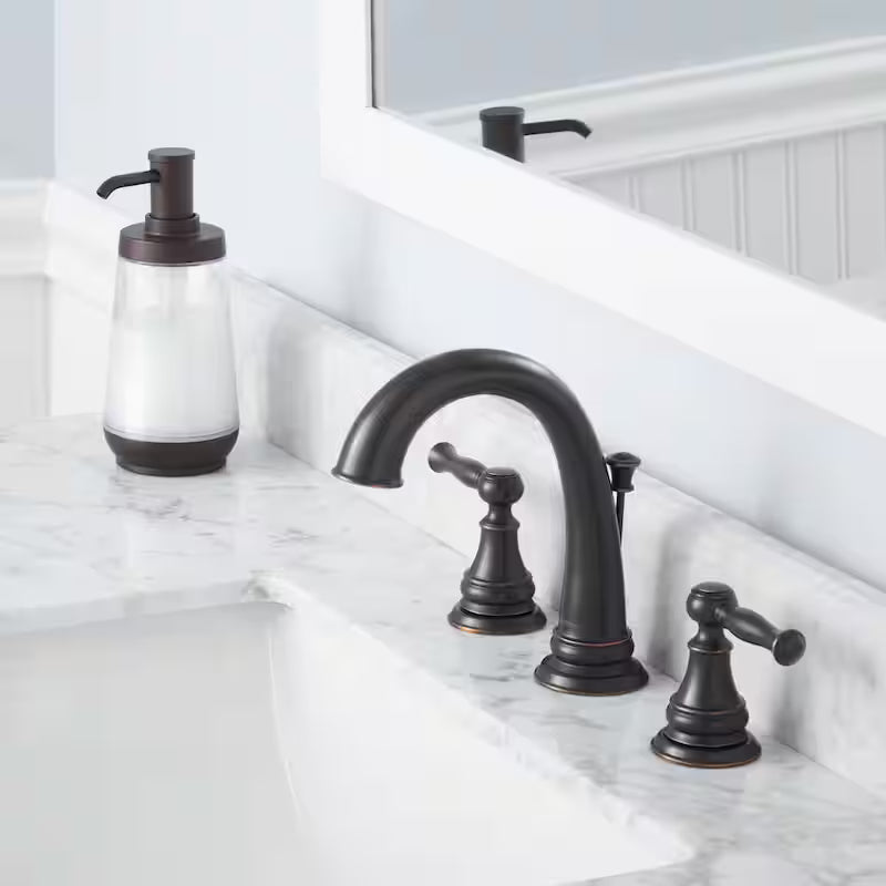 8 in. Widespread Double-Handle High-Arc Bathroom Faucet in Bronze X76954