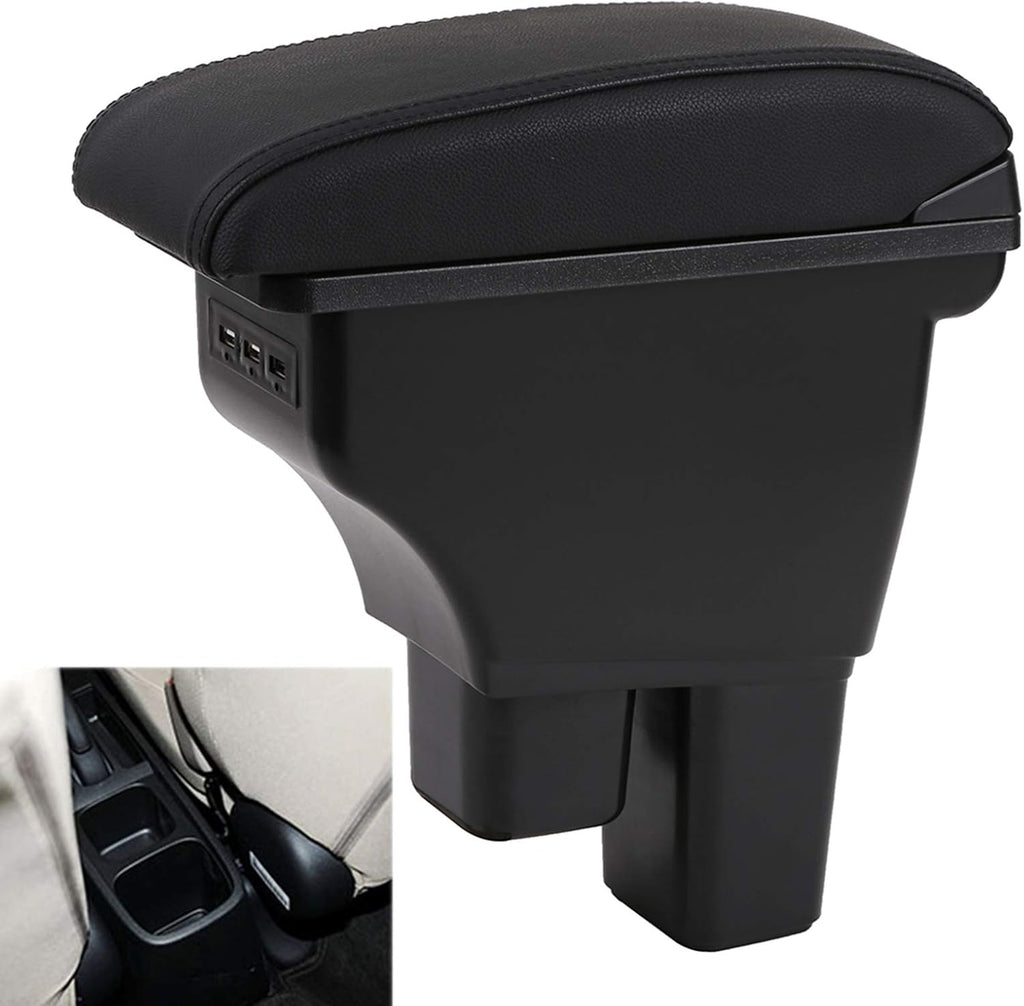 Black Car Armrest Box with 3 USB Ports E48765