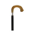 Carved Nose Crook Cane Black Shaft Horn Handle R9622