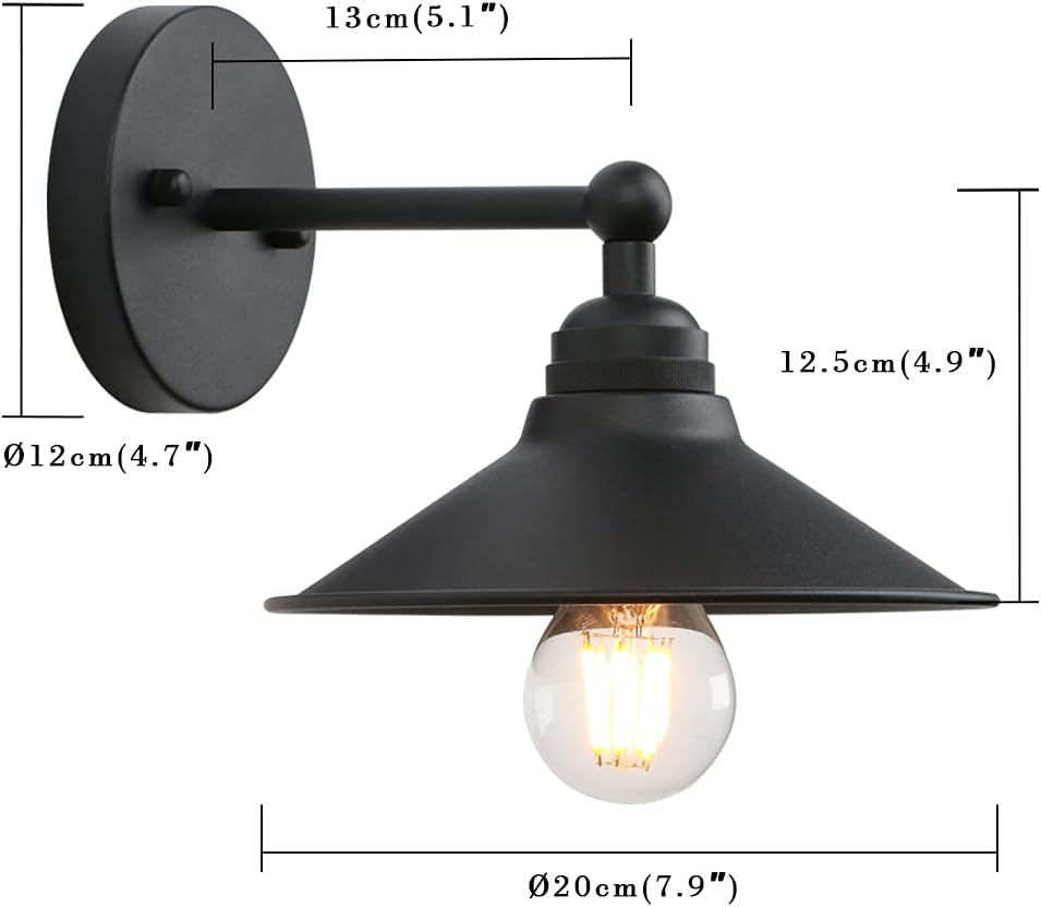 3 Pack Black Metal Wall Fixture Lighting Lamp X821