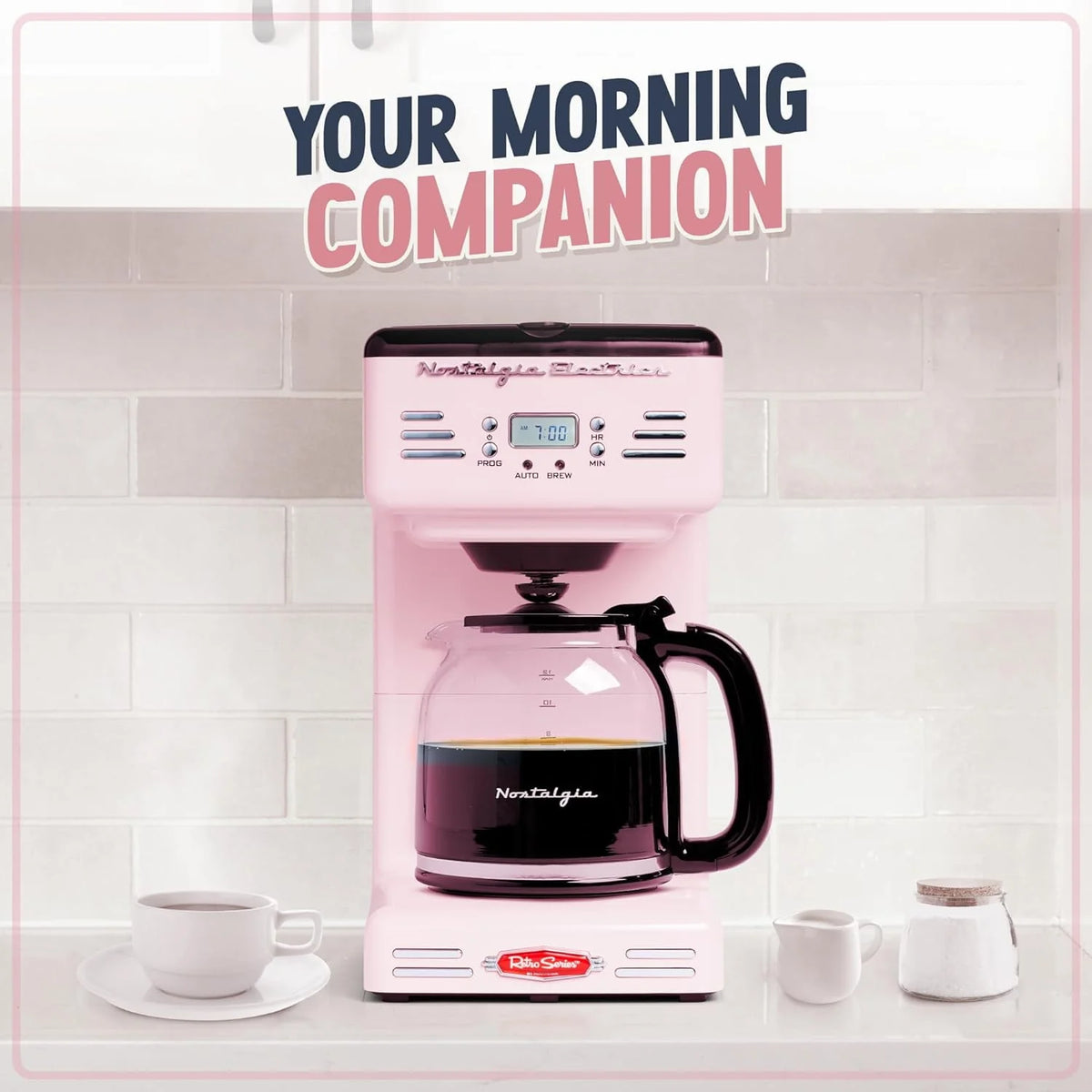 Red 12-Cup Programmable Retro Coffee Maker B504791