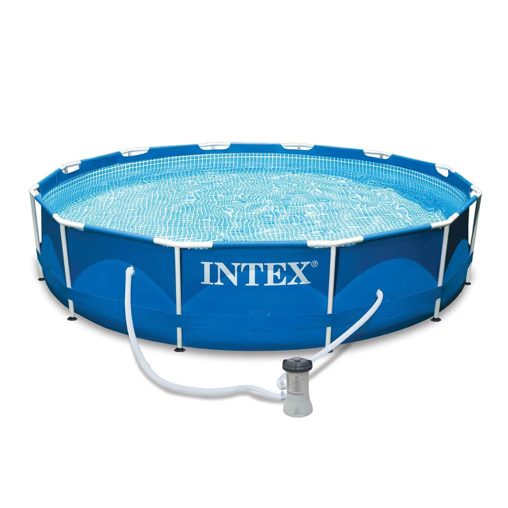 12ft x 30in Metal Frame Round Swimming Pool Set J381