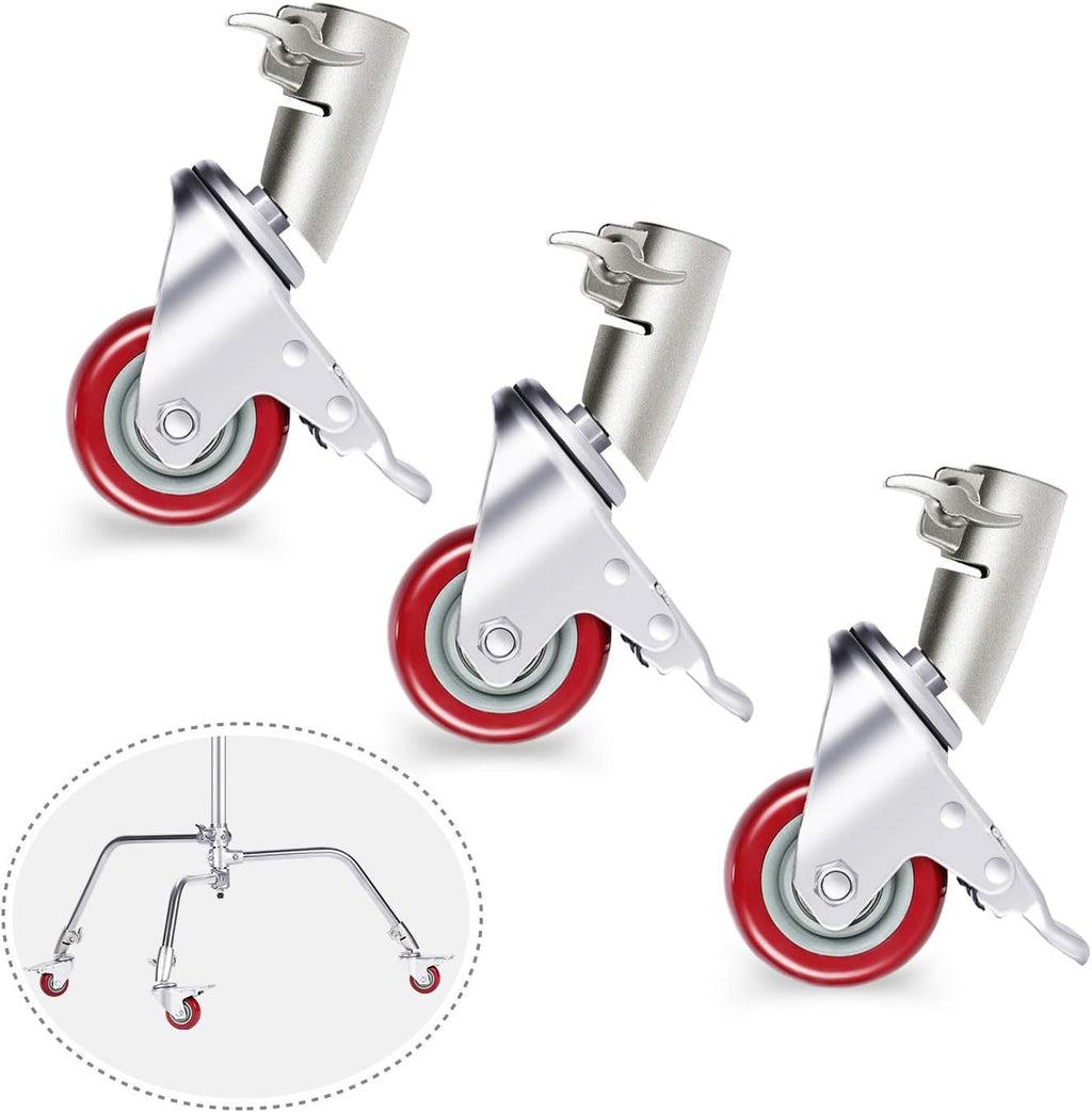 3 Packs Swivel Caster Wheels Set with 75mm Diameter Metal Construction Q740