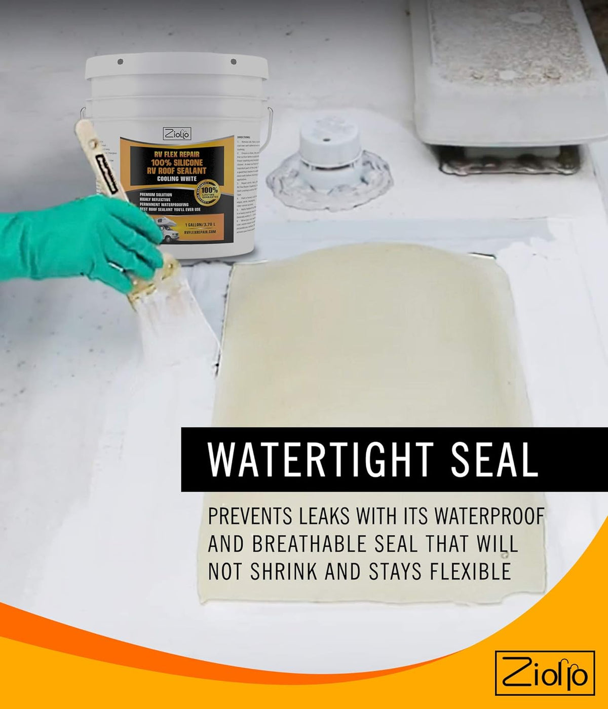 White 4-inch x 50 Foot Roll RV Flex Repair Tape Q521