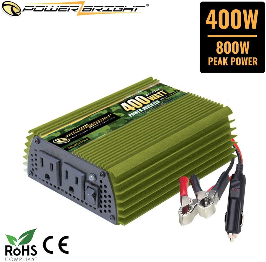 400 Watt 24V Modified Sine Wave Power Inverter with Dual 110V AC Outlets Z39228