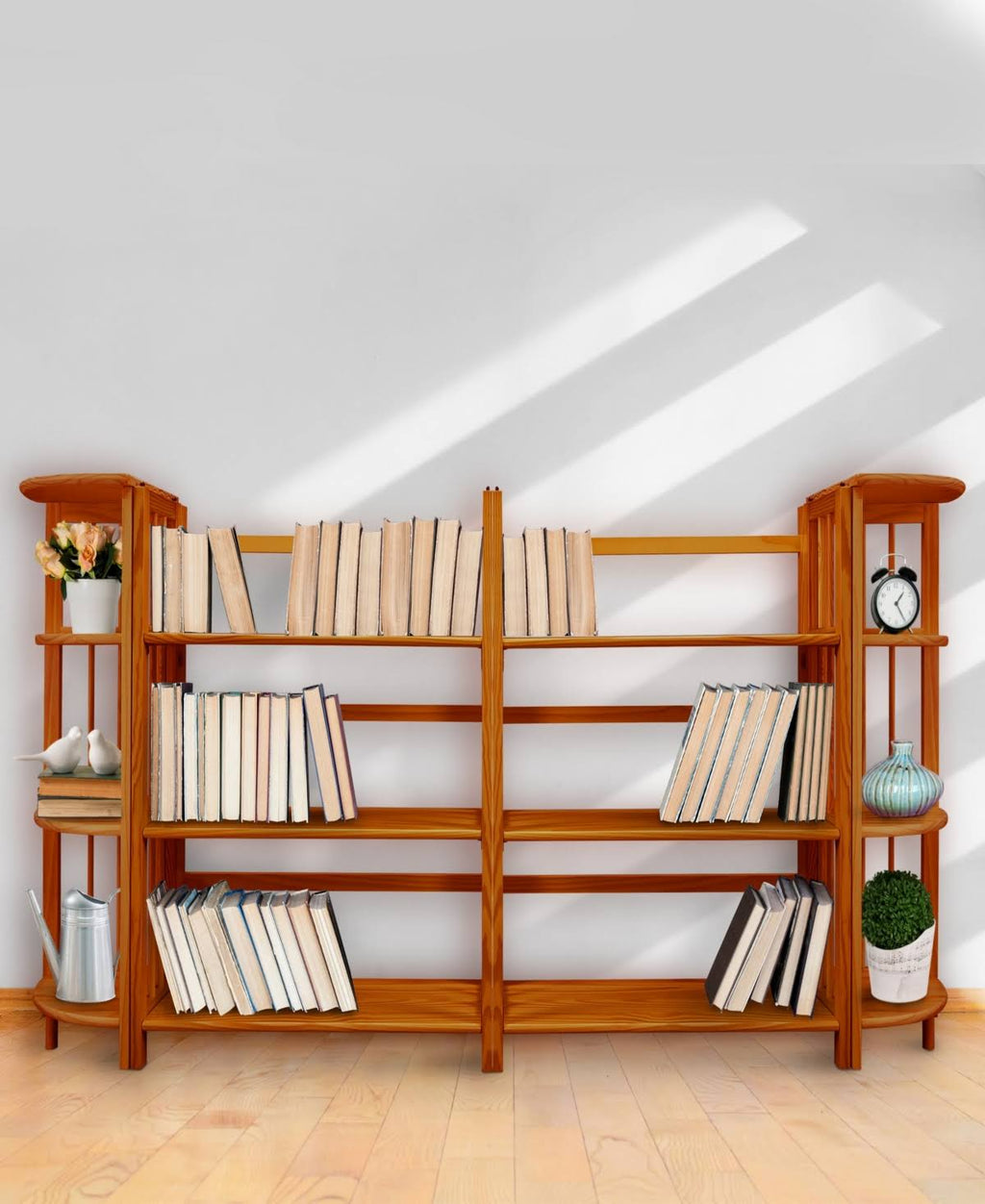 Black 4-Shelf Corner Folding Bookcase H875597