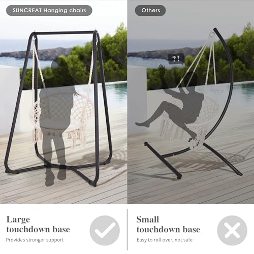 Hammock Chair with Stand, 330 lbs Capacity, Grey U9195