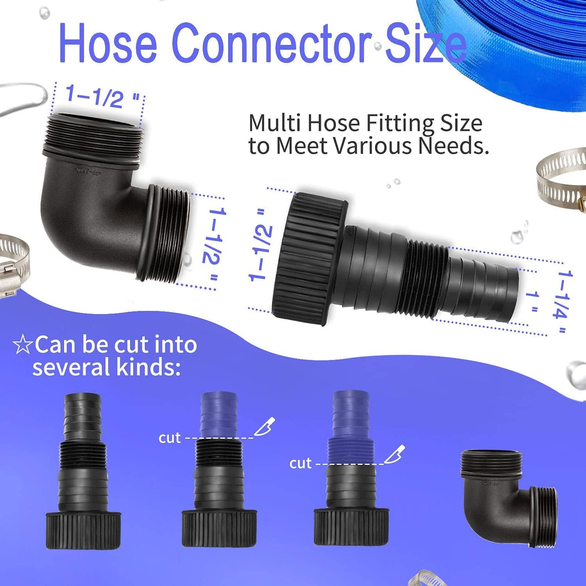 Electric 3 in 1 Submersible Pump 3/4HP 500W 3302GPH with Float Switch C778