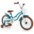 18'' Kids Bike with Training Wheel Kickstand Pink P146