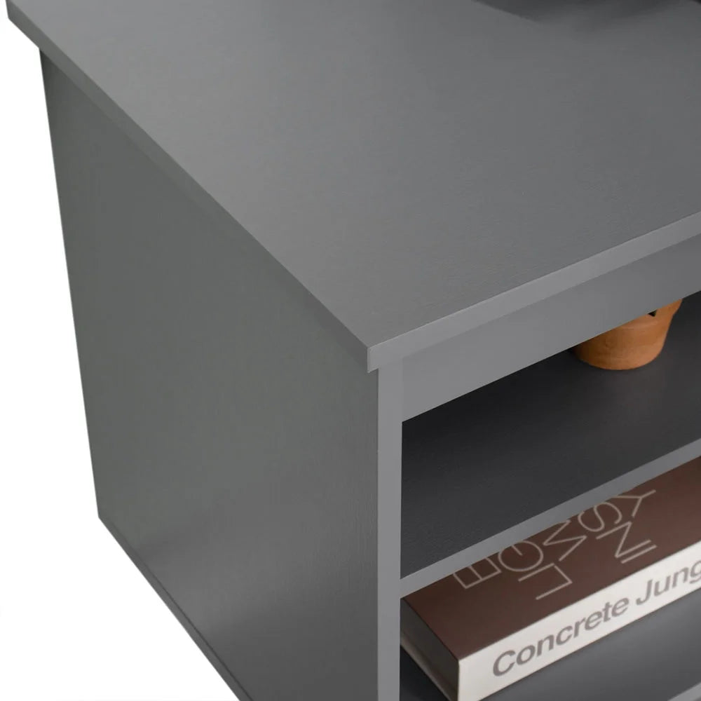 Black TV Stand with Storage Shelves H1503