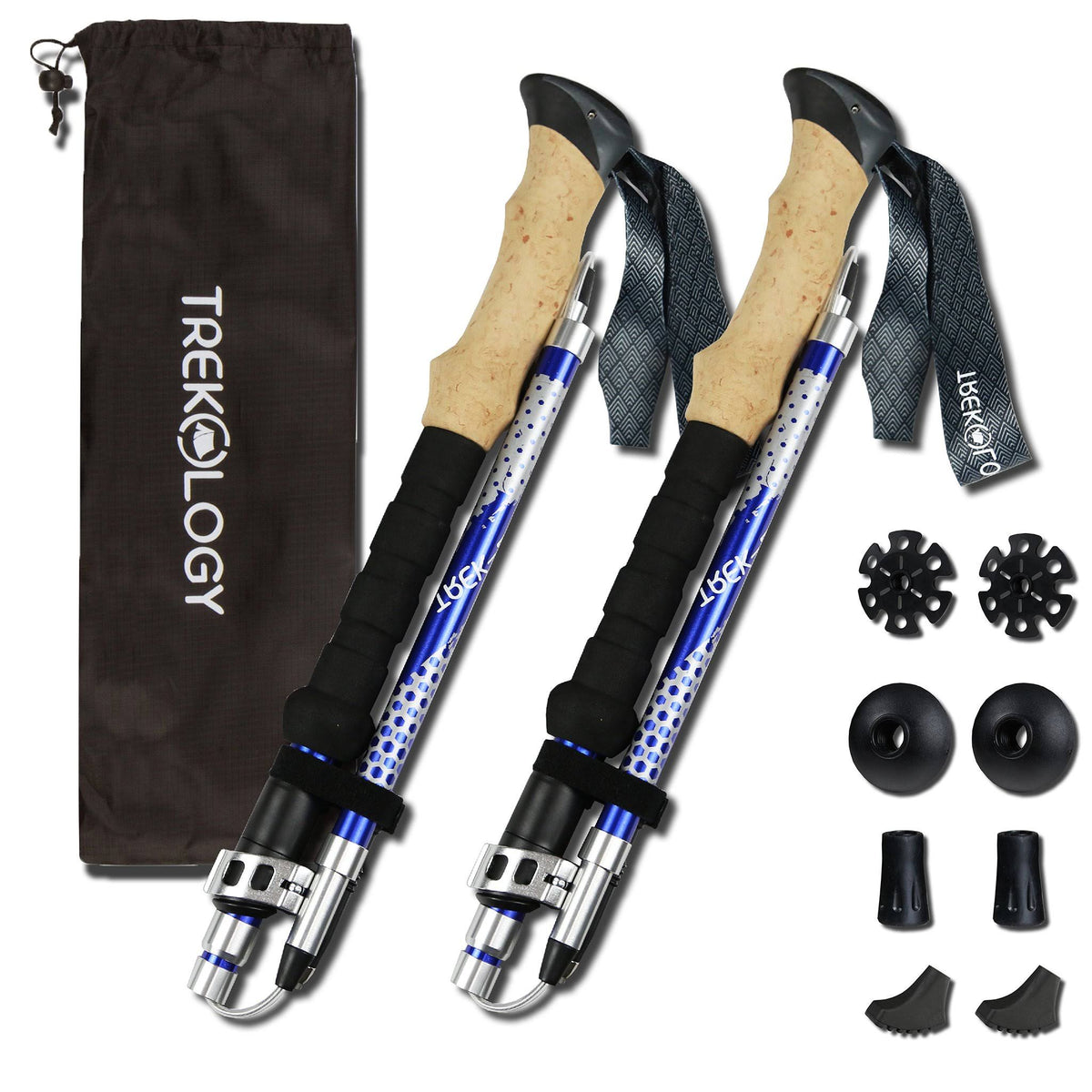 Collapsible Folding Trekking Hiking Poles 2pc Pack H683