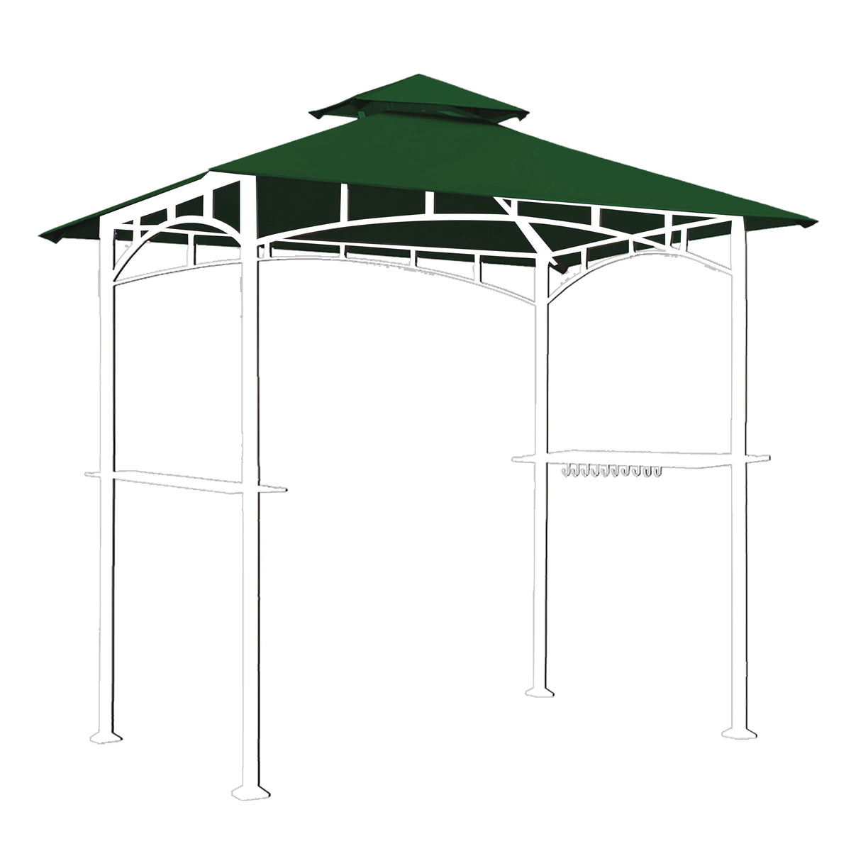 5x8 Double Tiered Grill Gazebo Replacement Canopy V692305
