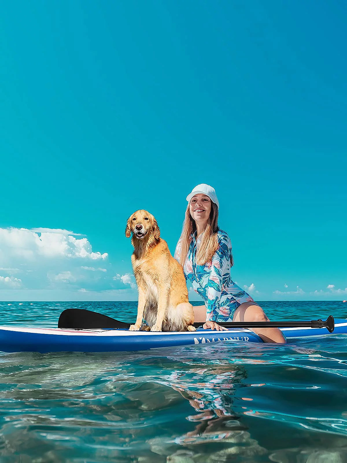 Inflatable Paddle Board with Non-Slip Deck and Pump Y380382