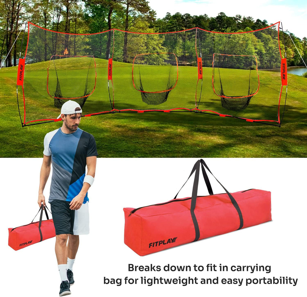 3 in 1 Baseball Softball Practice Net 7' x 7' B5301