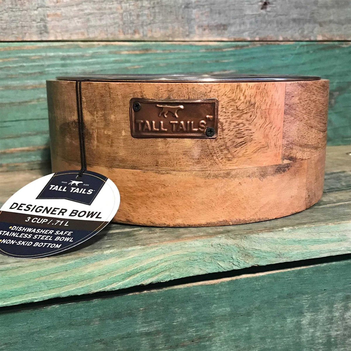 Wood Dog Bowl E2845