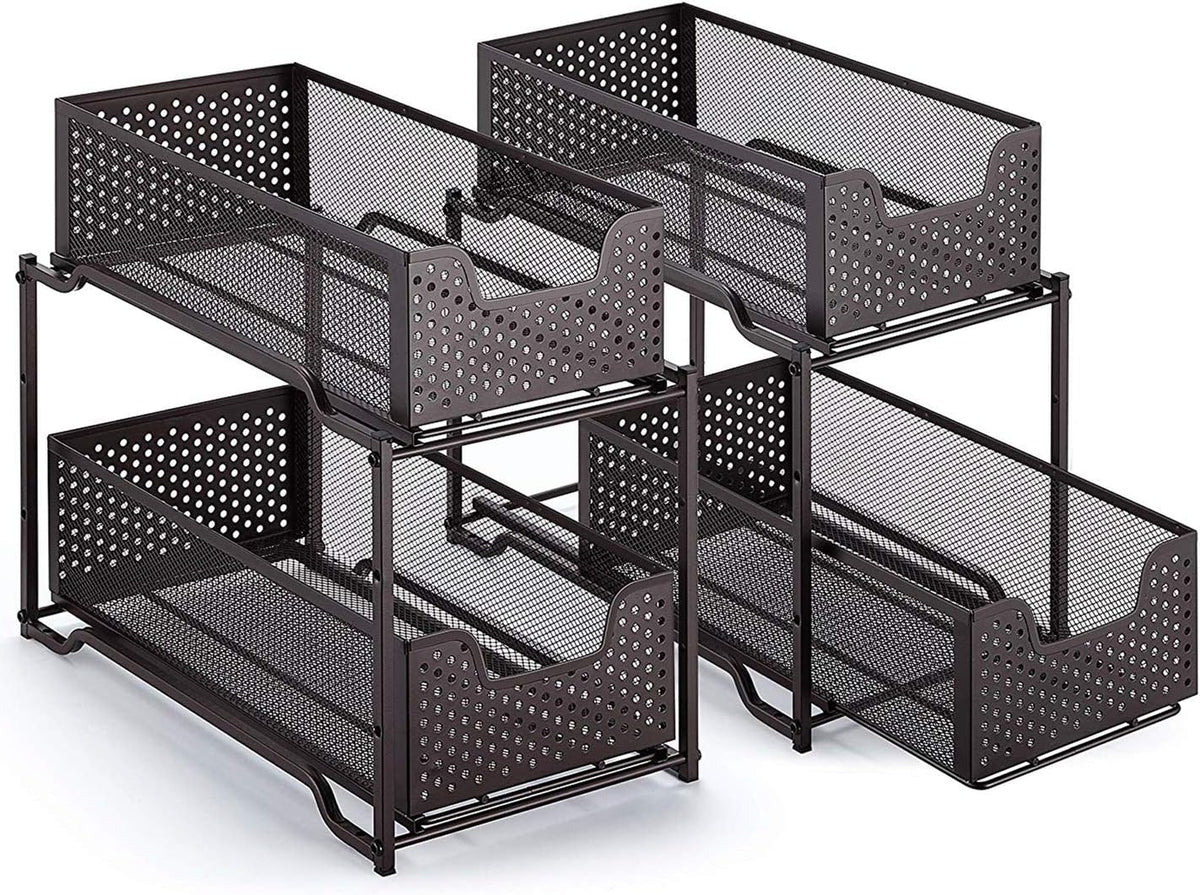 2 Tier Under Sink Cabinet Organizer with Sliding Drawer T223120