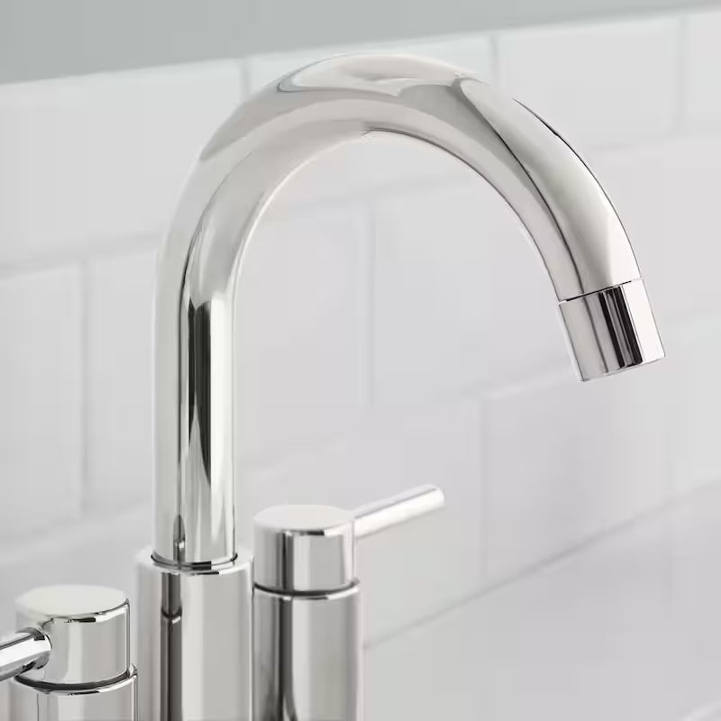 4 in. Centerset Double Handle High-Arc Bathroom Faucet in Polished Nickel N6024