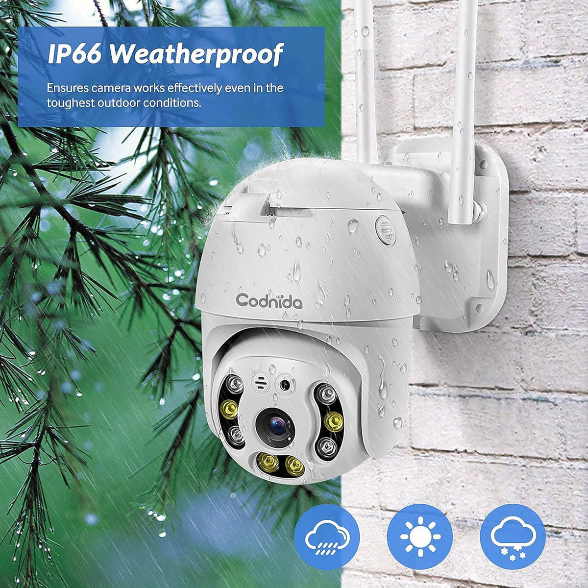 Outdoor Pan Tilt Wireless WiFi Security Camera 1080P PTZ Dome B4623