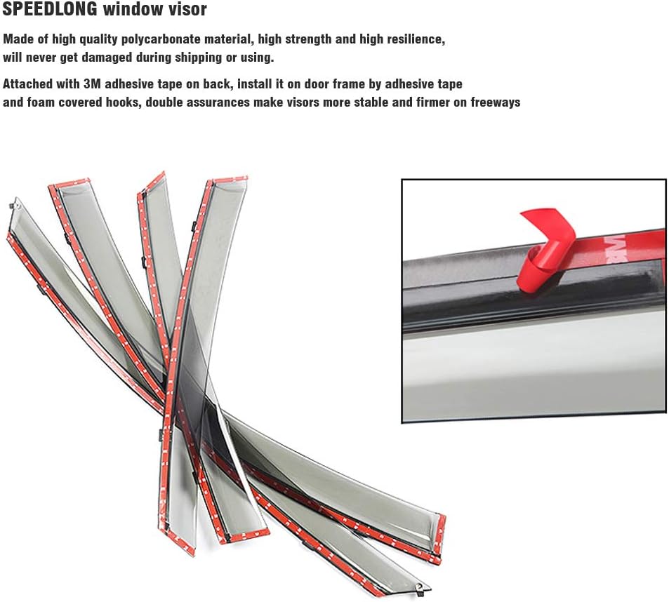 Car Window Visor Vent Shade Deflector Sun Rain Guards E517