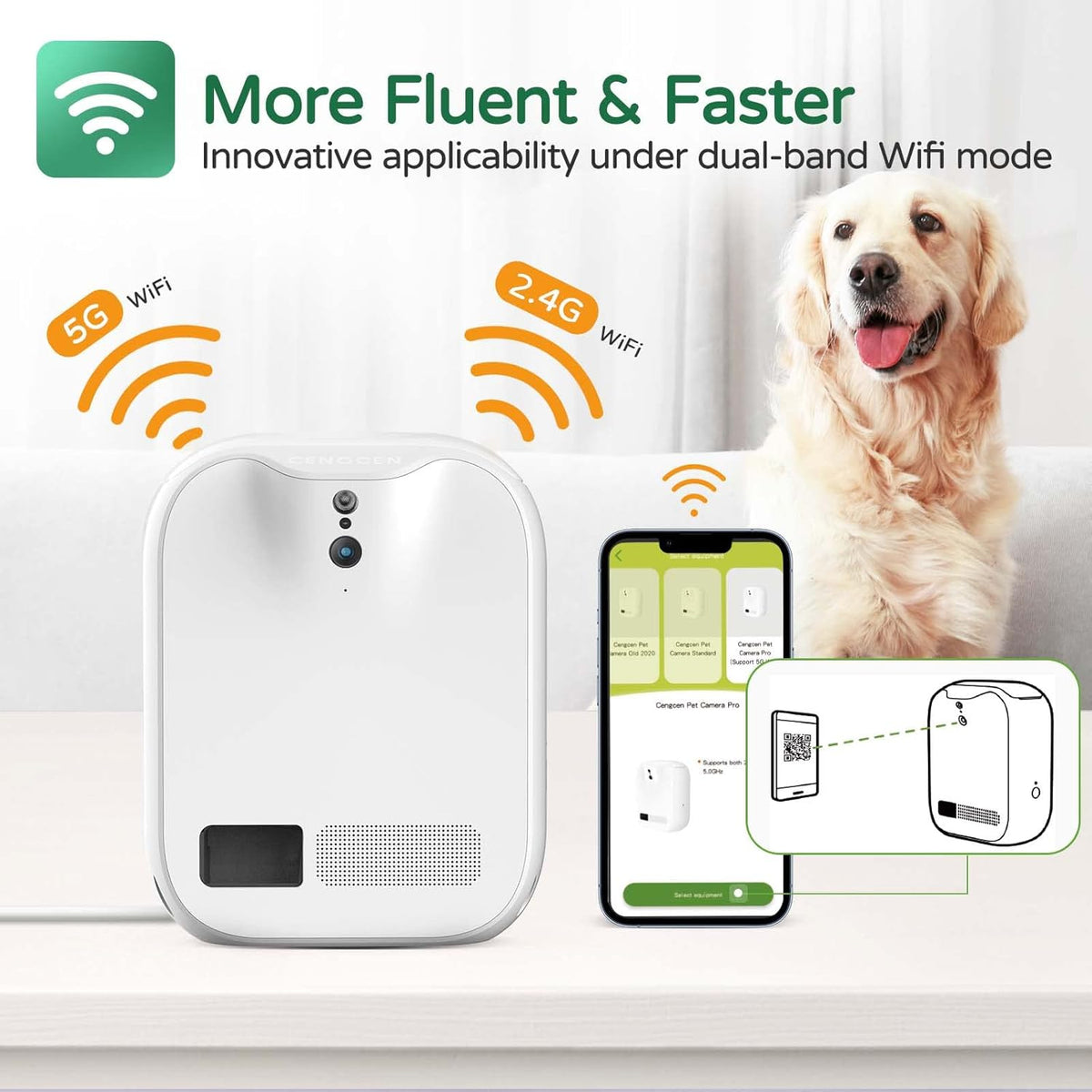 Dog Treat Dispenser Camera with Two-Way Audio Night Vision C2388