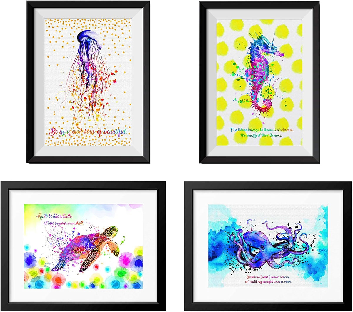 Pink Sea Animals Canvas Wall Art Z823770