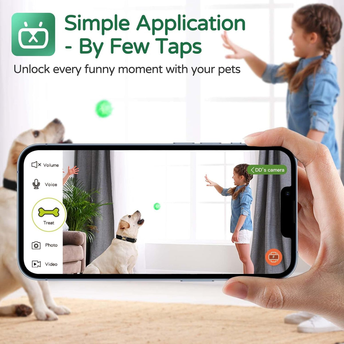 Dog Treat Dispenser Camera with Two-Way Audio Night Vision C2388
