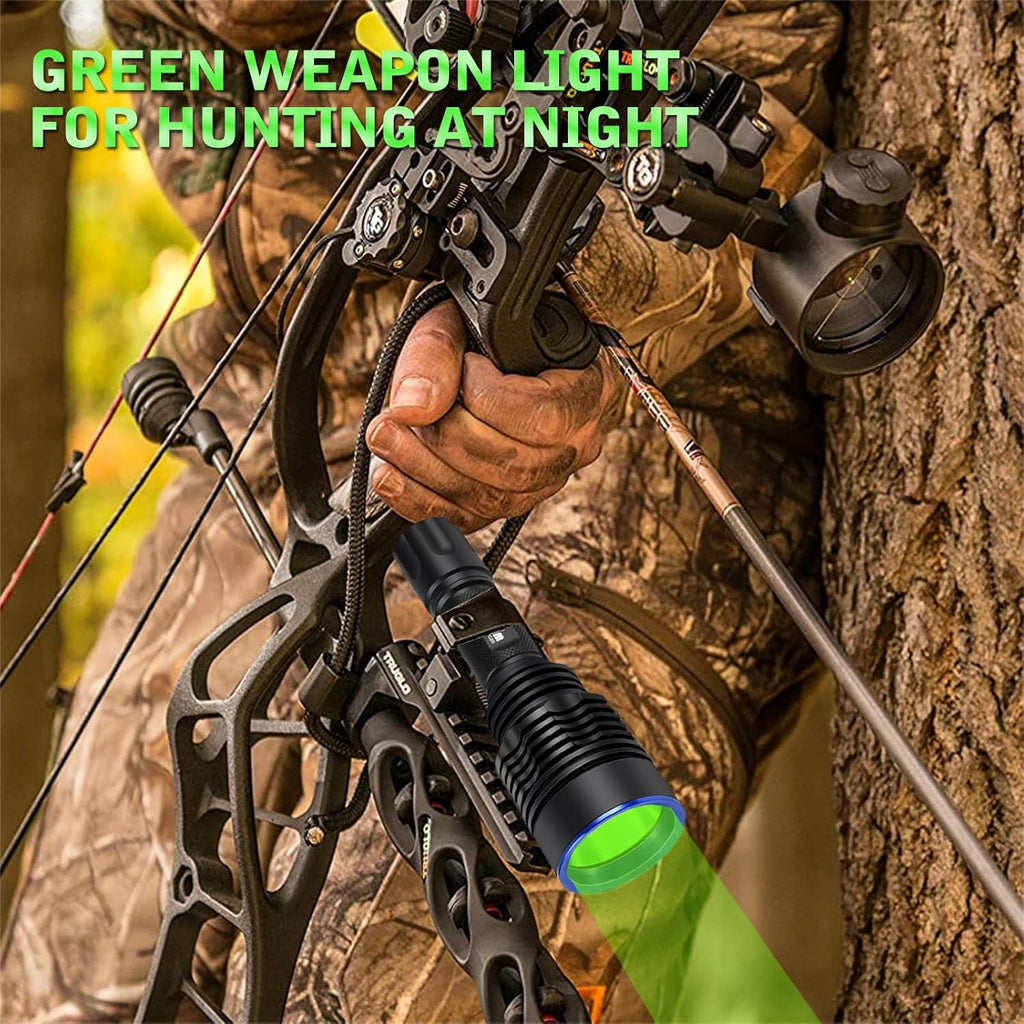 Green Tactical Flashlight Rechargeable Picatinny Mount L41911