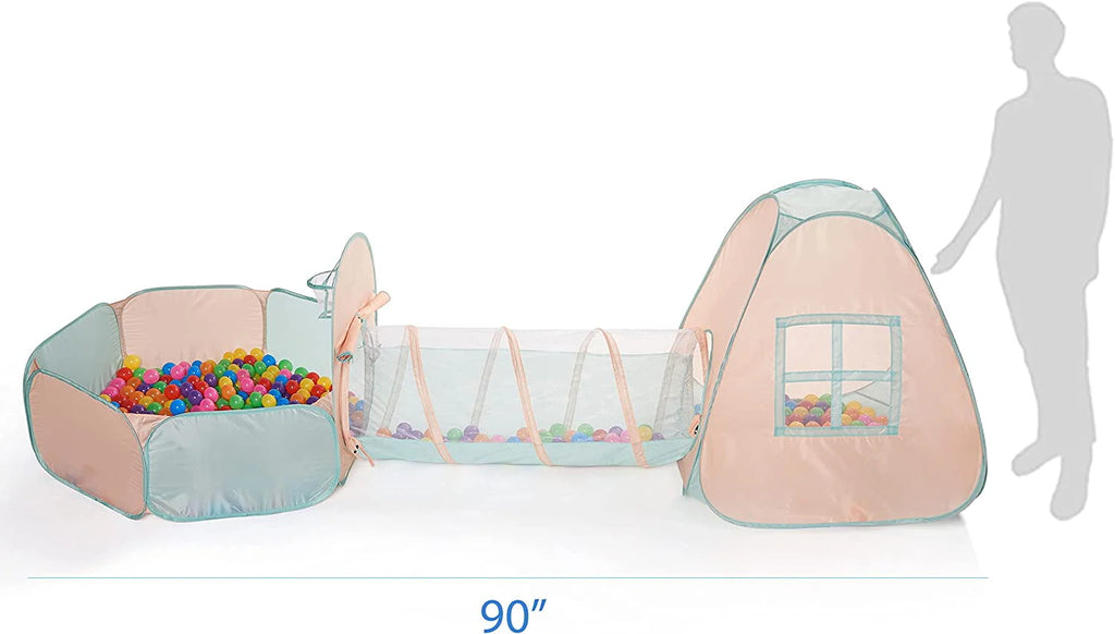 8 in 1 Pop Up Children Play Tent House with 4 Tunnel J30695