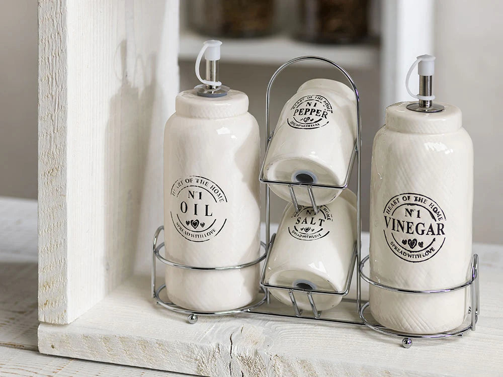Oil Vinegar Salt Pepper O217