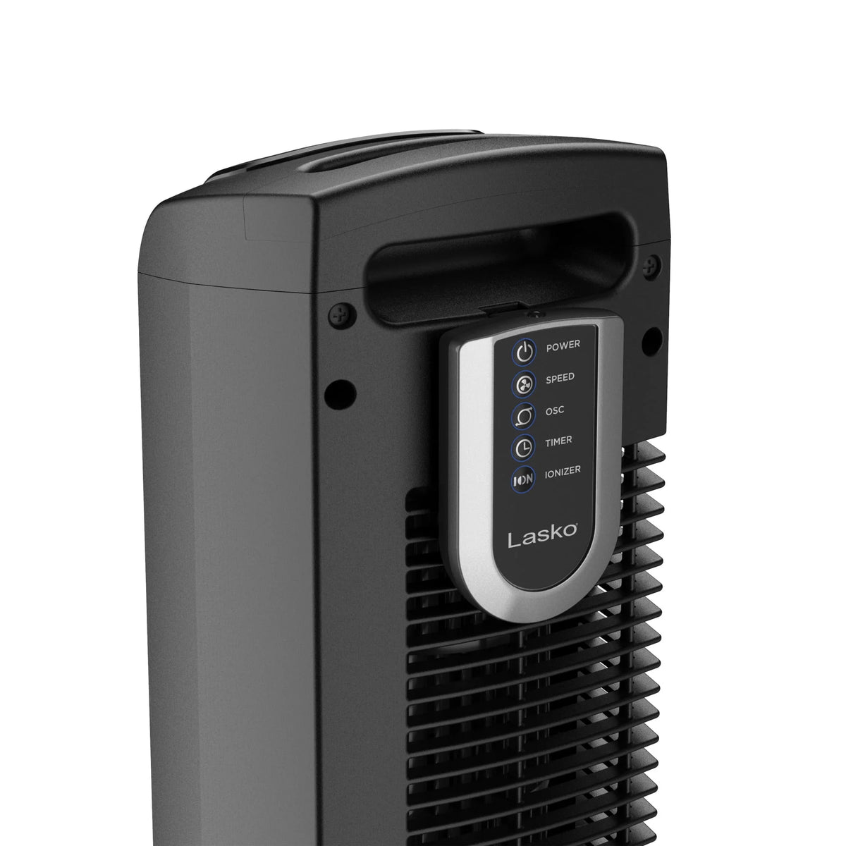 Black 3-Speed Oscillating Tower Fan with Remote P25772