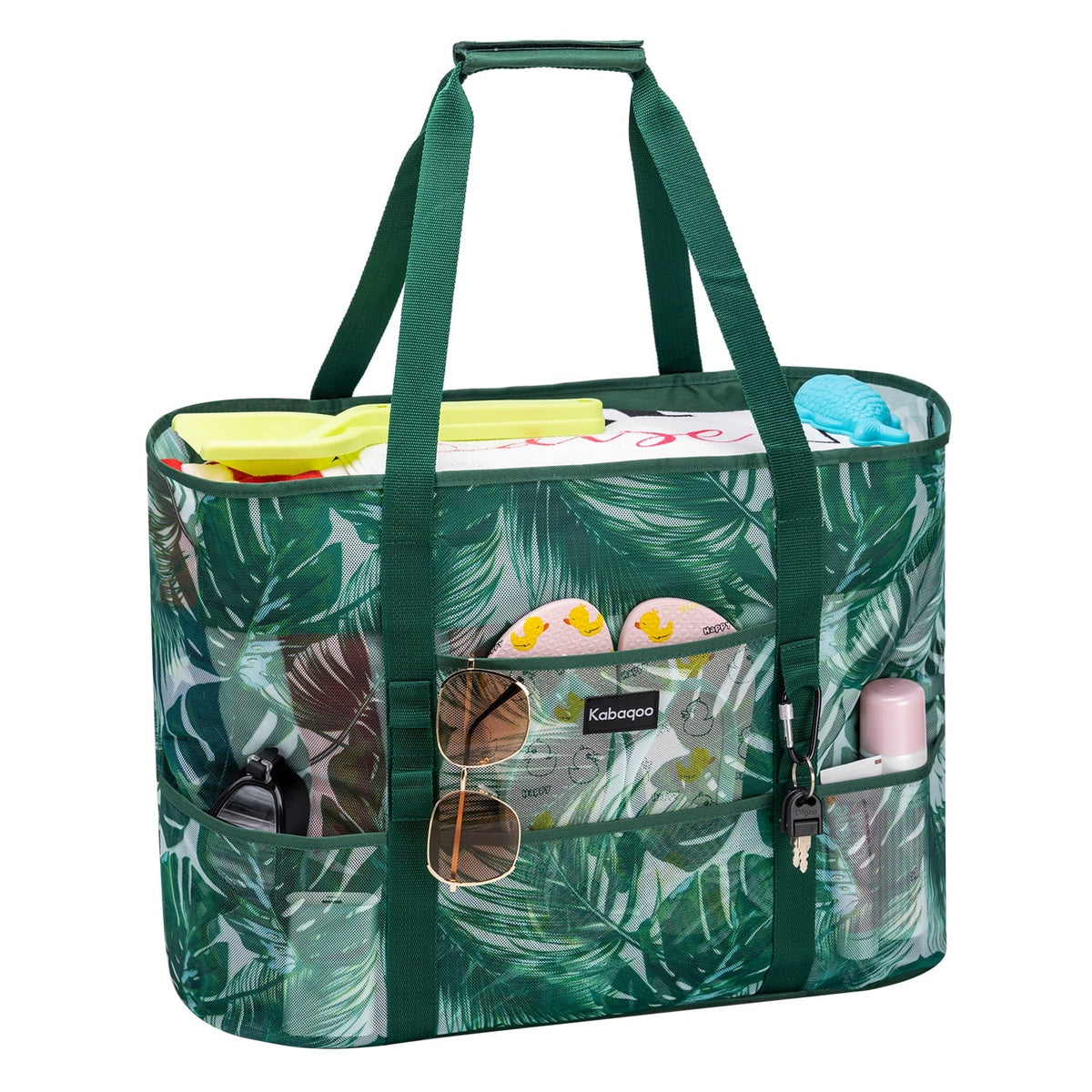 Orange Mesh Tote Bag with Zip and Pocket V808323