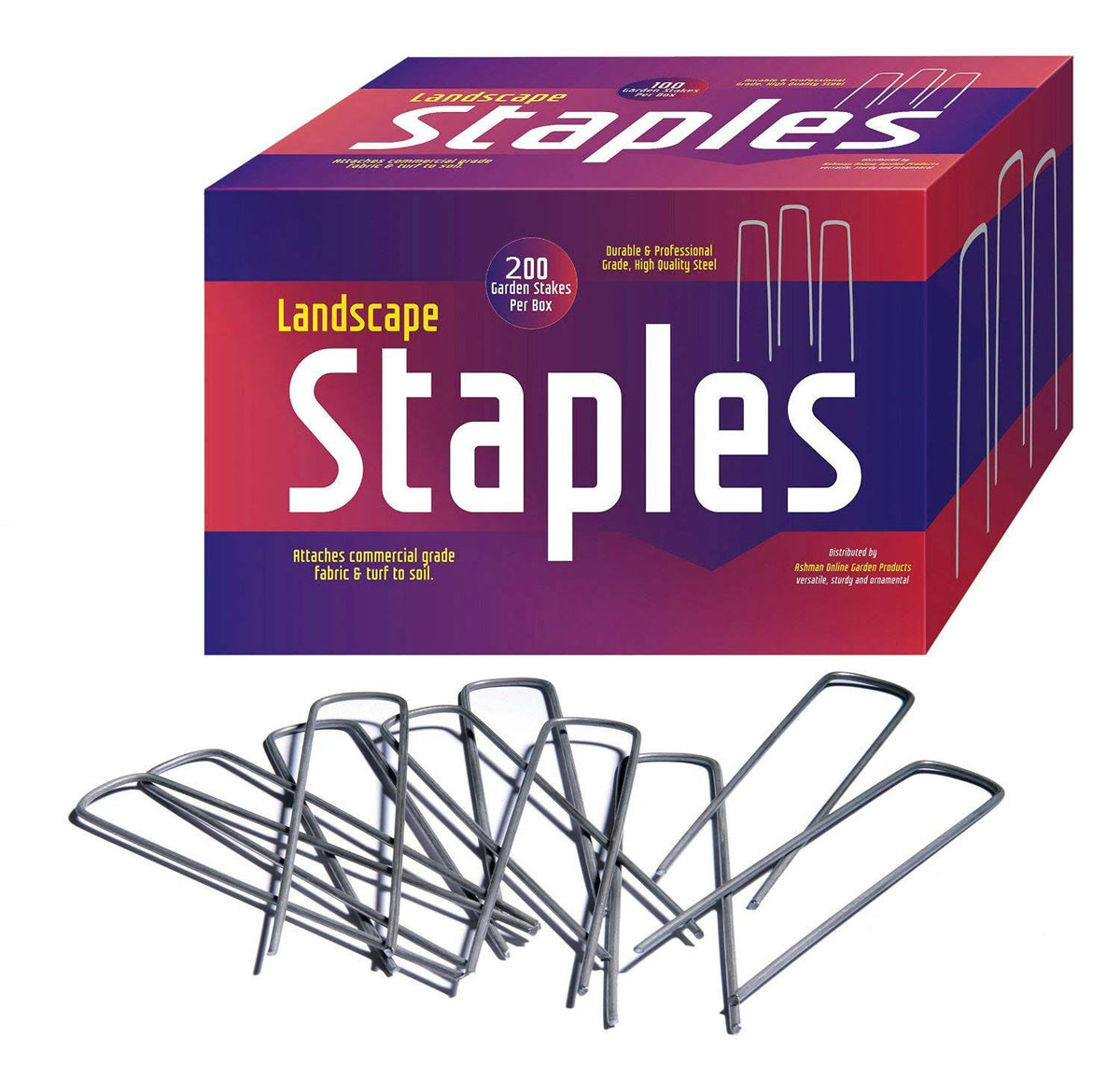 Galvanized Garden Stakes Landscape Staples 200 Pack 6 inch W183