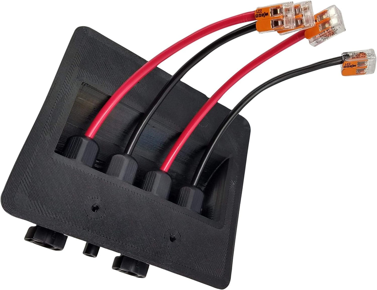 Solar Panel Wall Wire Entry Weatherproof 2 Gang Outlet Box Pack of 2 X4633