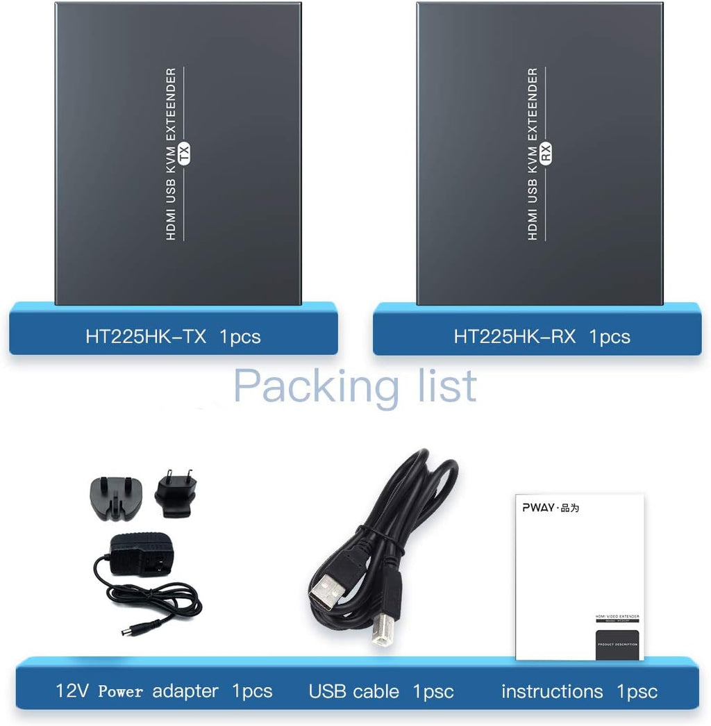 HDMI KVM USB Extender Over Ethernet Cat5e/6 Up to 50m/164ft 1080P 3D V715