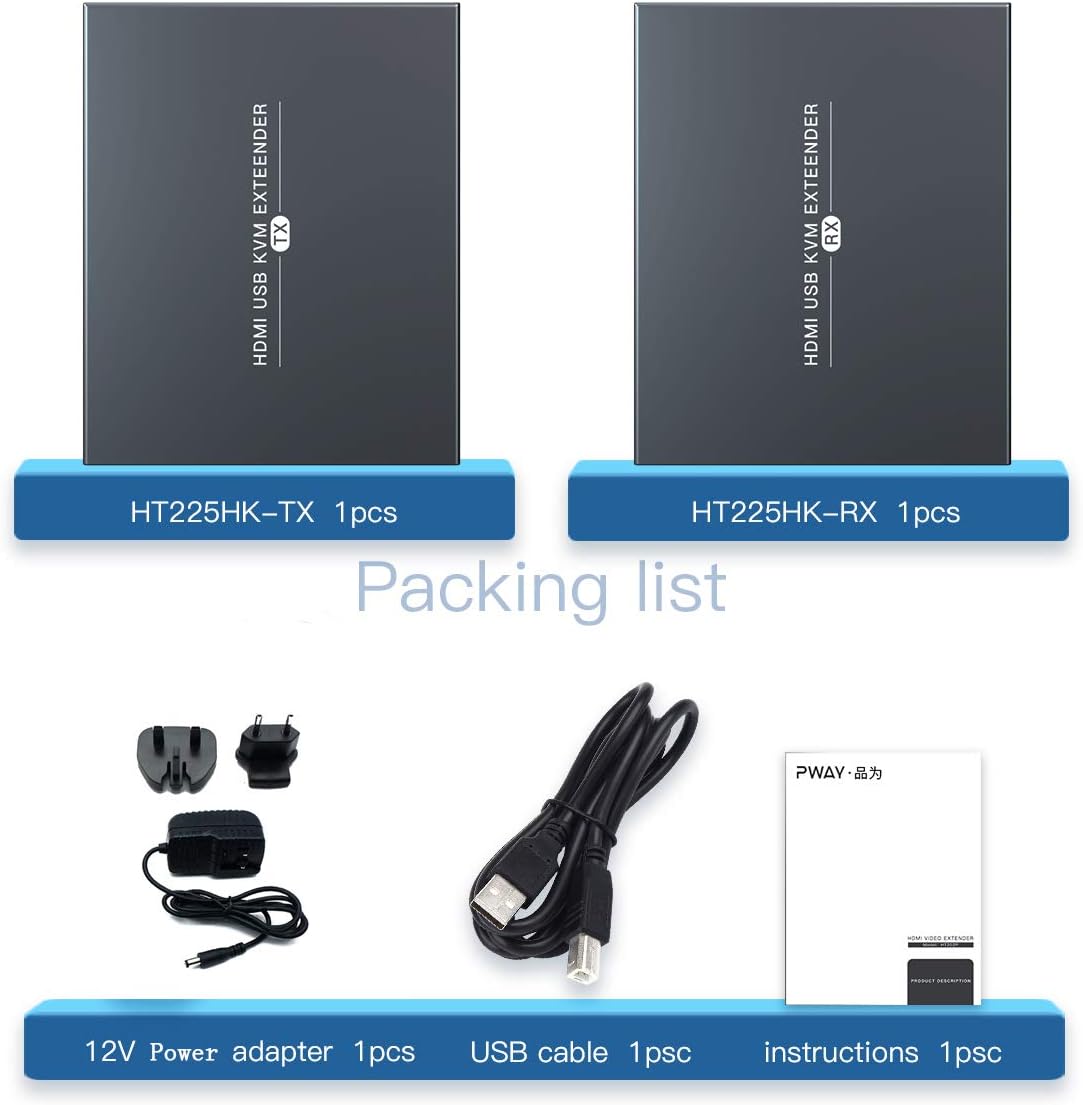 HDMI KVM USB Extender Over Ethernet Cat5e/6 Up to 50m/164ft 1080P 3D V715
