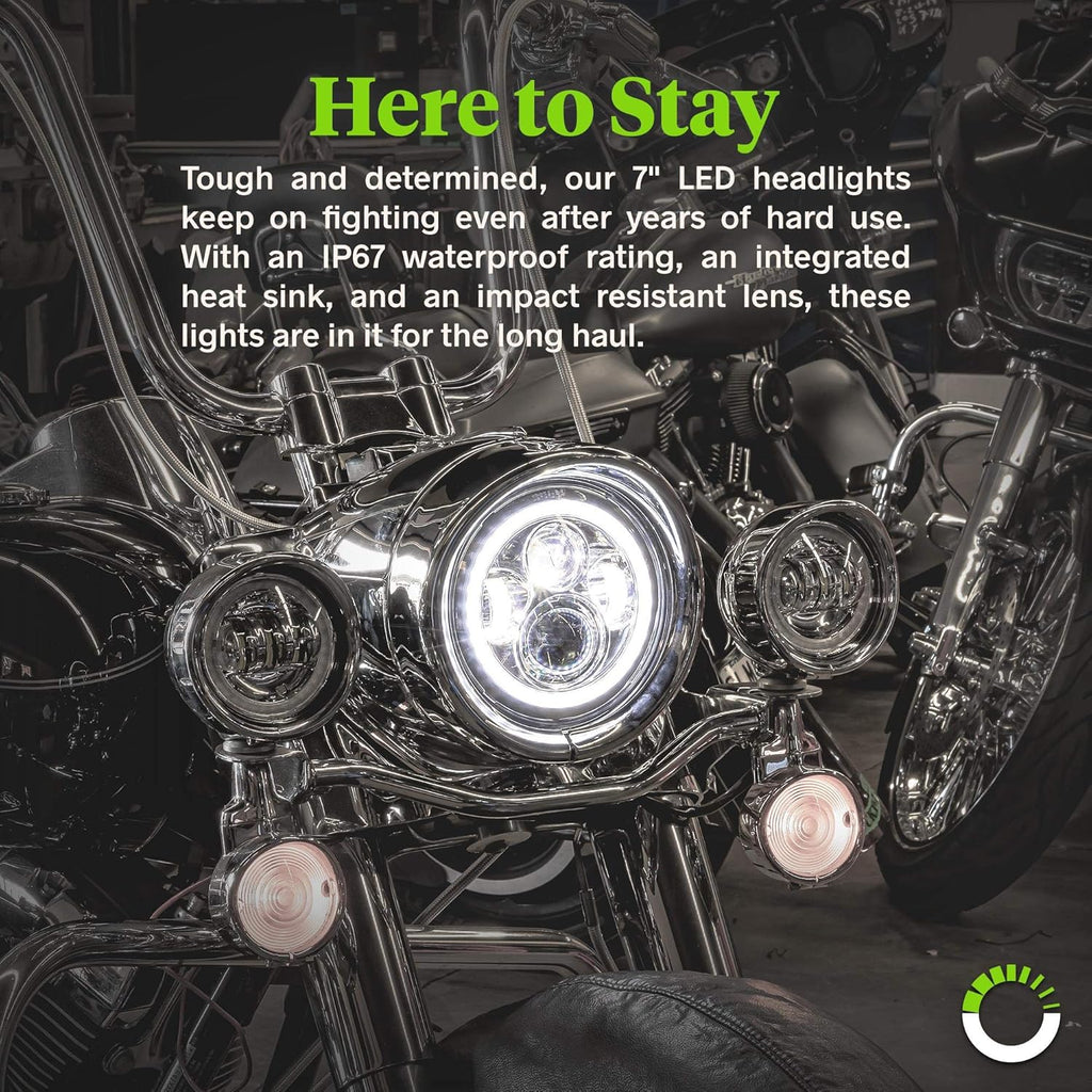 7 CREE LED Chrome Headlight with Halo DRL 4500 Lumen Pack of 2 R20112
