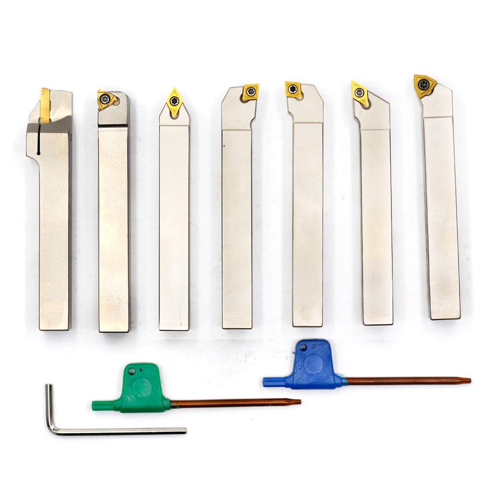7 Pieces 1/2 Shank Indexable Lathe Turning Tool Holder Set C3090