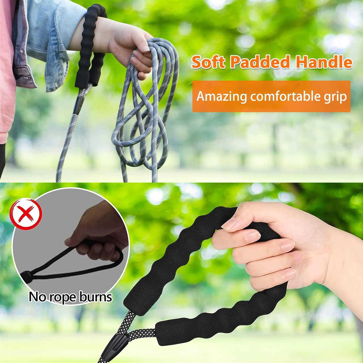 Rope Dog Leash with Swivel Lockable Hook C45430