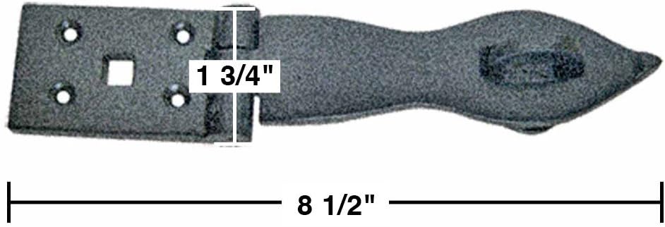 Black Wrought Iron Hasp Lock 8.5 X 1.75 Powder Coated Pack of 10 S272631
